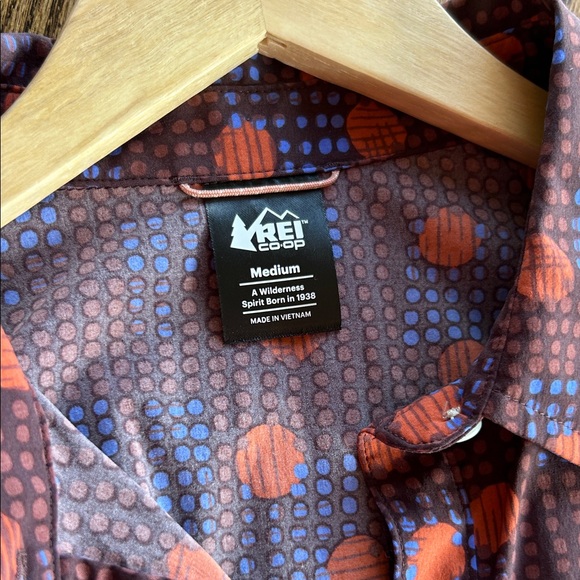 REI Women's Brown and Blue Button Down Shirt - Picture 2 of 7